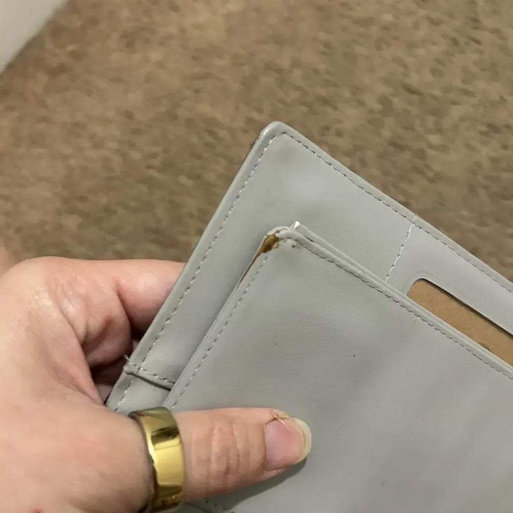 Buxton Rose Embossed Leather Wallet Gray